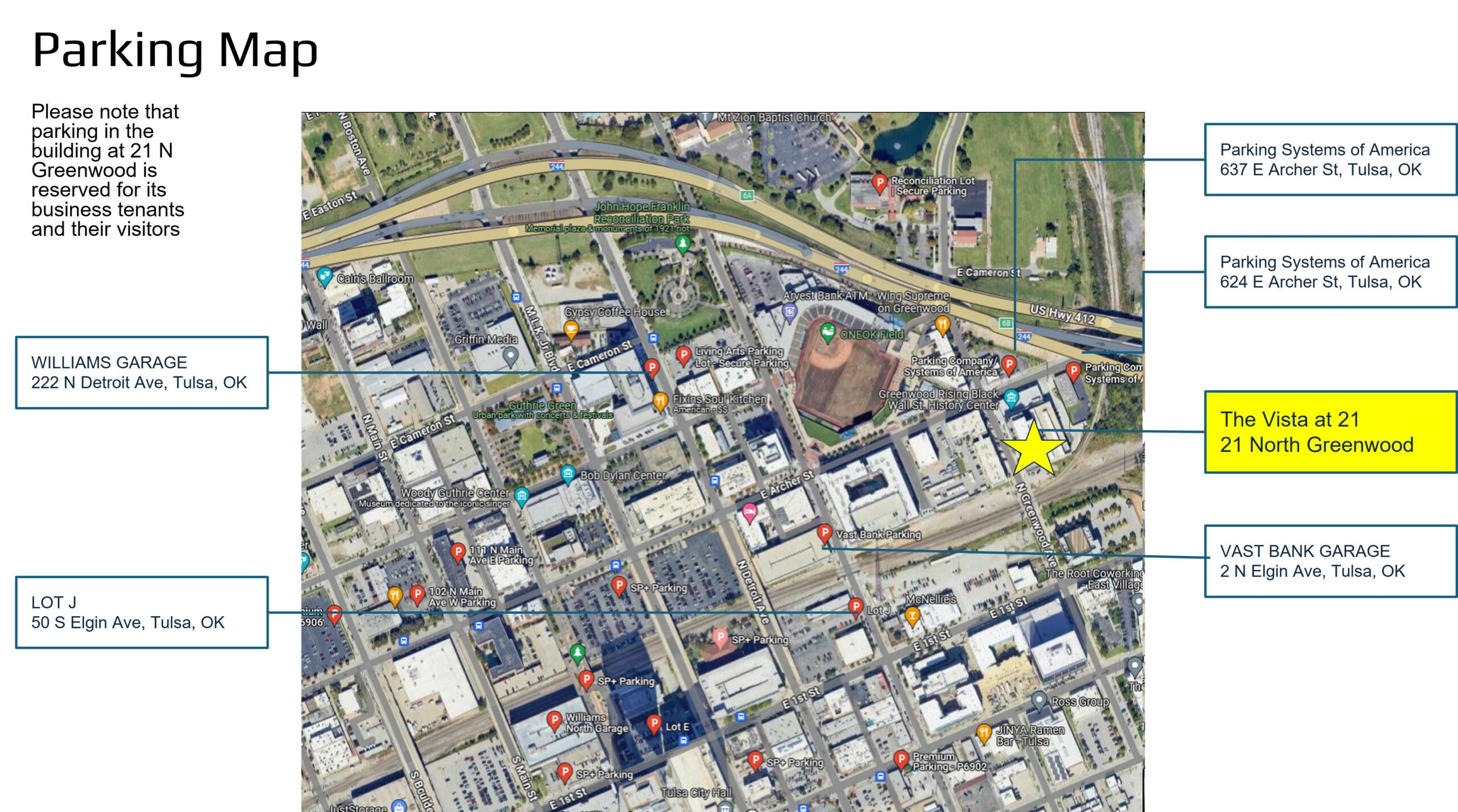 Parking Map for TRBA Summit 24